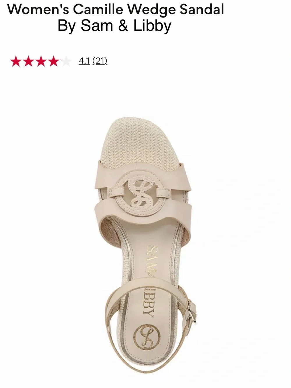 *new* Sam & Libby Beige Platform Espadrille Wedge Sandals